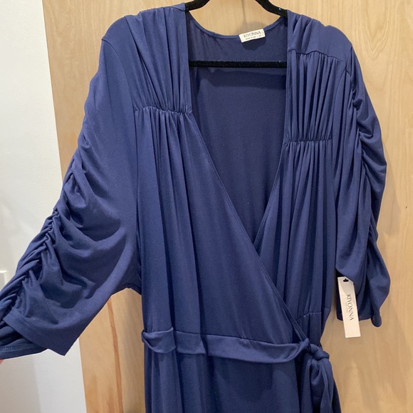 Kiyonna Maxi Wrap Dress Meadow Dream Navy 4X NWT - Picture 5 of 10